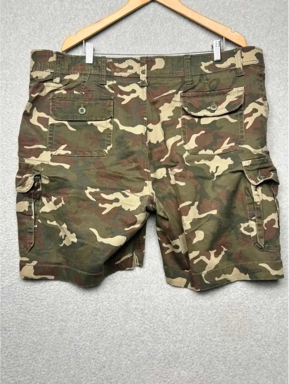Vintage Y2K Foundry Camo Cargo Shorts Mens Size 46 Green 8